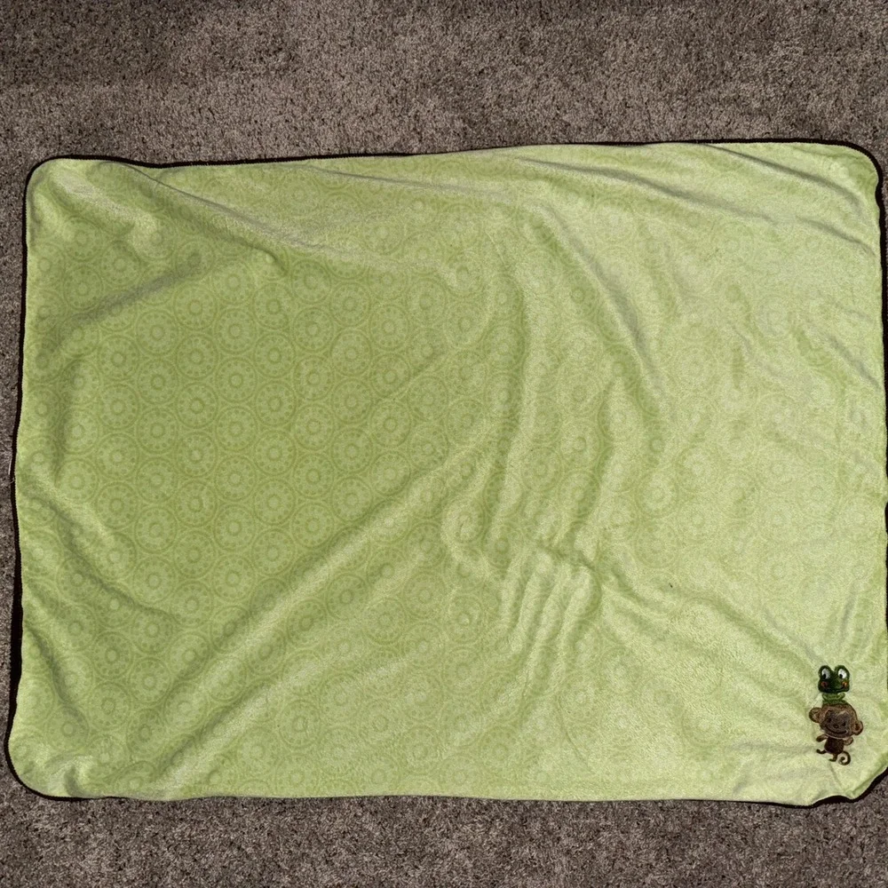 Carter's Just One You Green Brown Baby Blanket Frog Monkey Sherpa Target 30x 40